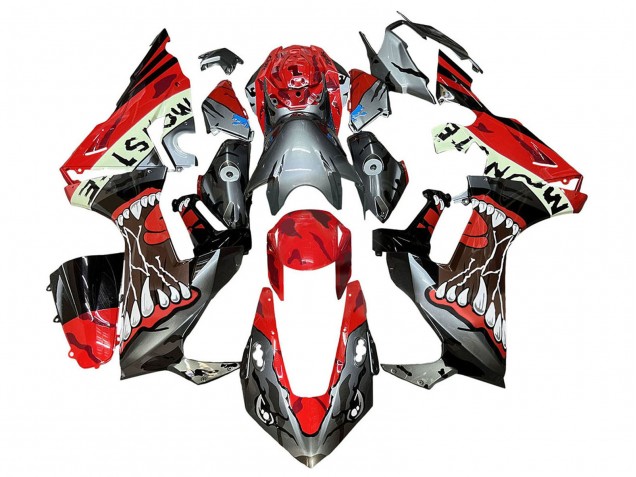 Carénages Moto Honda CBR1000RR 2017-2023 - Rouge Gris Noir Monstre Requin