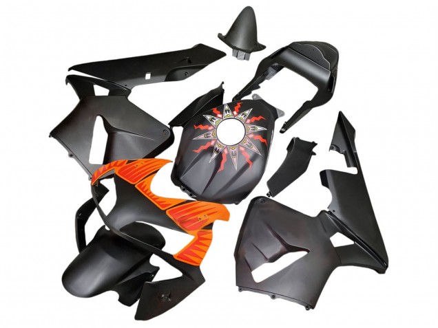 Carénages Moto Honda CBR600RR 2003-2004 - Noir Mat Orange