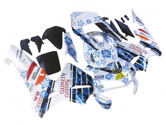 Carénages Moto Honda CBR600RR 2003-2004 - Blanc Bleu Rouge Nastro Azzurro 46