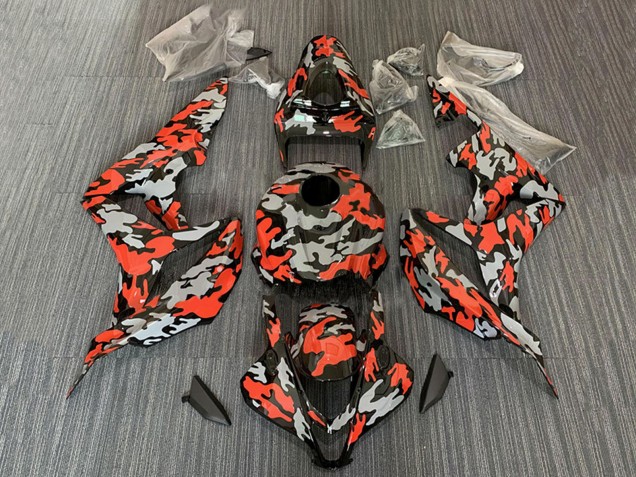 Carénages Moto Honda CBR600RR 2007-2008 - Rouge Gris Camouflage