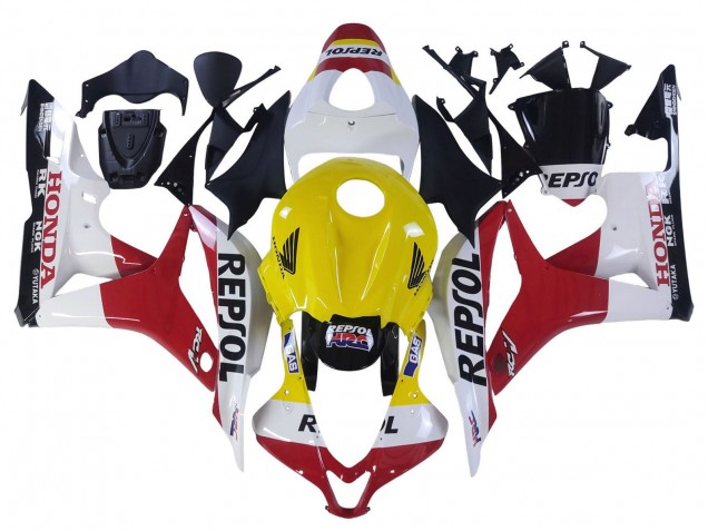 Carénages Moto Honda CBR600RR 2007-2008 - Blanc Jaune Rouge Repsol HRC