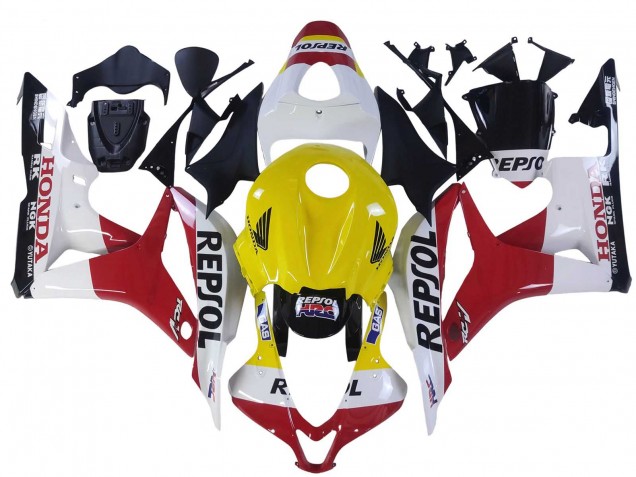 Carénages Moto Honda CBR600RR 2007-2008 - Blanc Jaune Rouge Repsol HRC