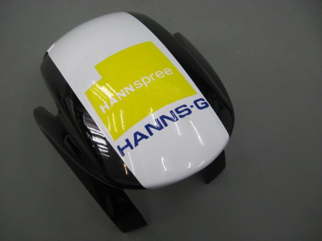 Carénages Moto Honda CBR600RR 2007-2008 - Blanc Vert Jaune Noir Brillant Hannspree