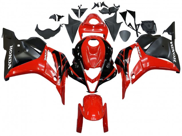 Carénages Moto Honda CBR600RR 2009-2012 - Rouge Noir Brillant Noir Mat Bande