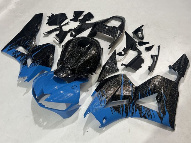 Carénages Moto Honda CBR600RR 2009-2012 - Noir Fibre de Carbone Forgée Bleu
