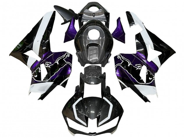 Carénages Moto Honda CBR600RR 2013-2023 - Noir Fibre de Carbone Blanc Violet Red Bull