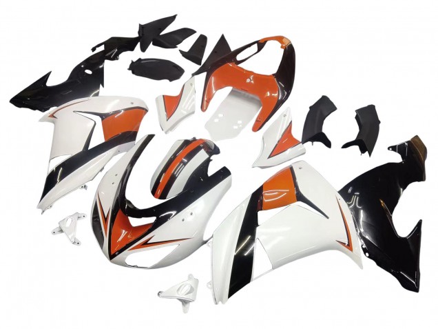 Carénages Moto Kawasaki ZX10R 2006-2007 - Blanc Orange Noir