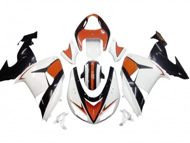 Carénages Moto Kawasaki ZX10R 2006-2007 - Blanc Orange Noir
