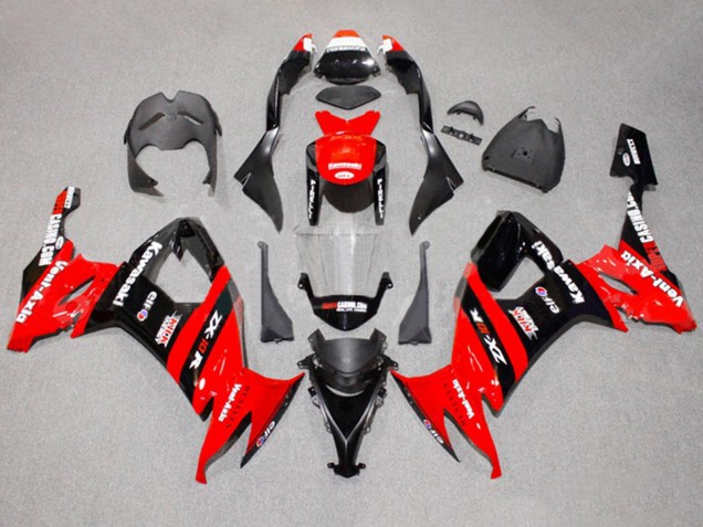 Carénages Moto Kawasaki ZX10R 2008-2010 - Rouge Noir Kick Elf