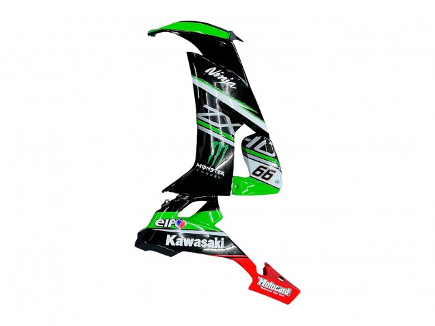 Carénages Moto Kawasaki ZX10R 2008-2010 - Vert Blanc Rouge Noir Monstre Elf 66