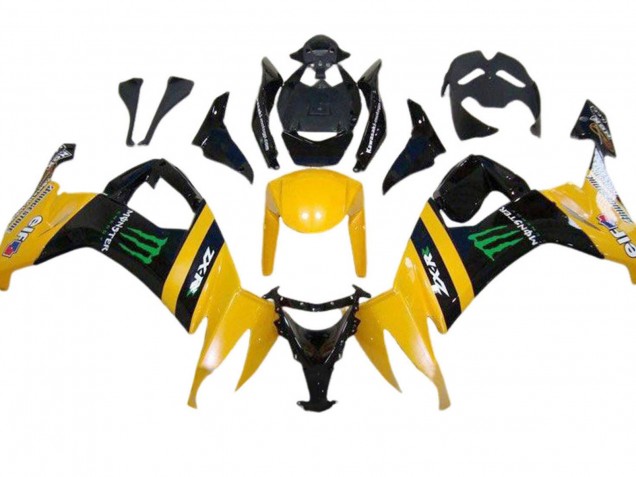 Carénages Moto Kawasaki ZX10R 2008-2010 - Jaune Noir Vert Monstre