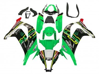 Carénages Moto Kawasaki ZX10R 2011-2015 - Vert Jaune Noir Blanc Elf Monstre