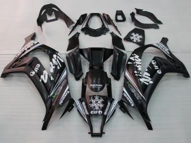 Carénages Moto Kawasaki ZX10R 2011-2015 - Noir Brillant Blanc Elf Neige Décalque