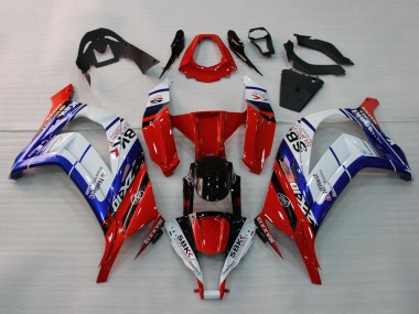 Carénages Moto Kawasaki ZX10R 2011-2015 - Blanc Bleu Rouge Noir SBK Maxxis