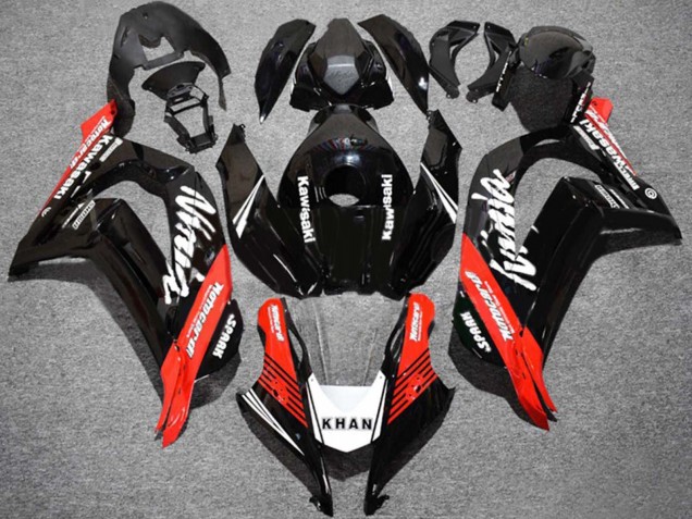 Carénages Moto Kawasaki ZX10R 2016-2020 - Noir Brillant Rouge Blanc KHAN Spark