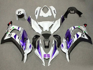 Carénages Moto Kawasaki ZX10R 2016-2020 - Blanc Violet Noir Alstare 85
