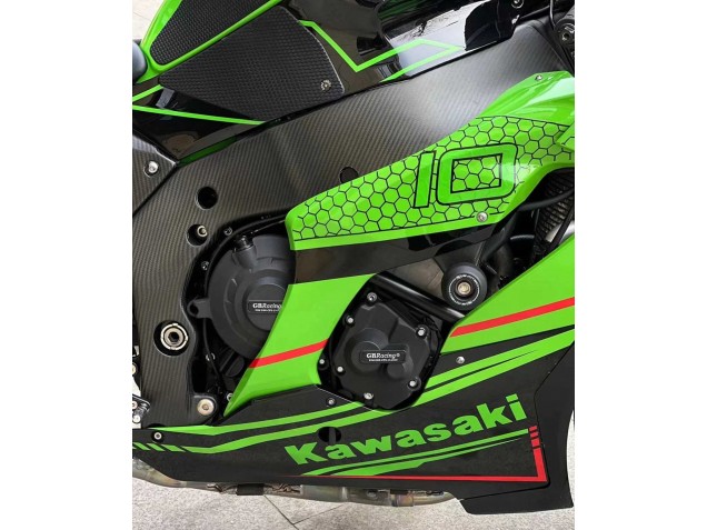 Carénages Moto Kawasaki ZX10R 2021-2025 - Vert Noir Brillant