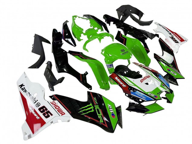 Carénages Moto Kawasaki ZX10R 2021-2025 - Vert Noir Blanc Rouge Bleu Showr Elf Monstre