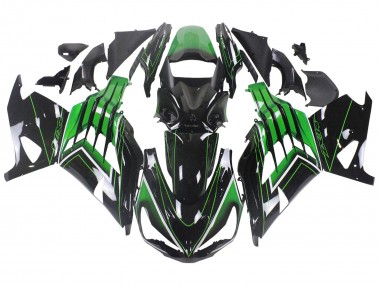 Carénages Moto Kawasaki ZX14R ZZR1400 2012-2024 - Vert Noir Brillant Bande