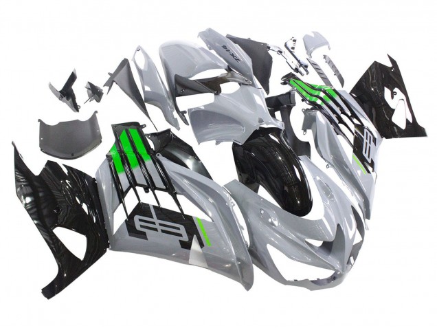 Carénages Moto Kawasaki ZX14R ZZR1400 2012-2024 - Gris Vert Noir