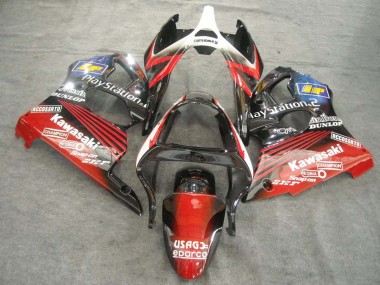 Carénages Moto Kawasaki ZX6R 2000-2002 - Blanc Rouge Noir PlayStation 2