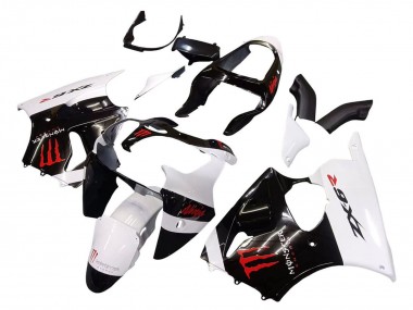Carénages Moto Kawasaki ZX6R 2000-2002 - Blanc Noir Rouge Monstre