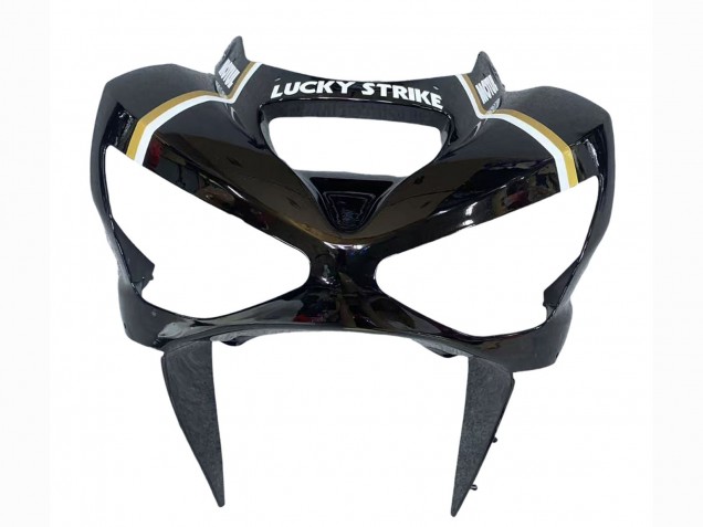 Carénages Moto Kawasaki ZX6R 2003-2004 - Noir Brillant Blanc Motul Lucky Strike
