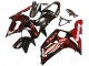 Carénages Moto Kawasaki ZX6R 2003-2004 - Noir Brillant Rouge Flamme