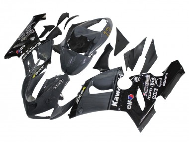 Carénages Moto Kawasaki ZX6R 2005-2006 - Gris Foncé Noir