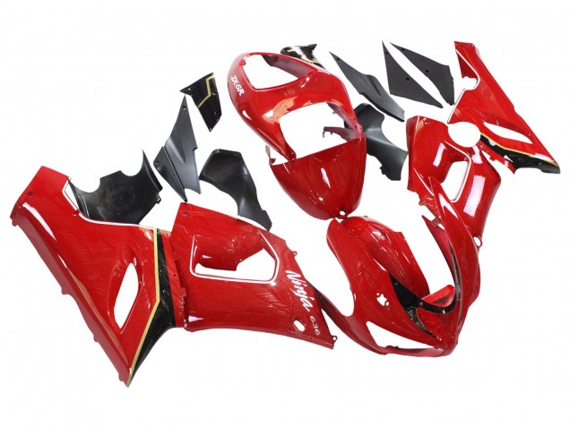 Carénages Moto Kawasaki ZX6R 2005-2006 - Rouge Jaune Noir