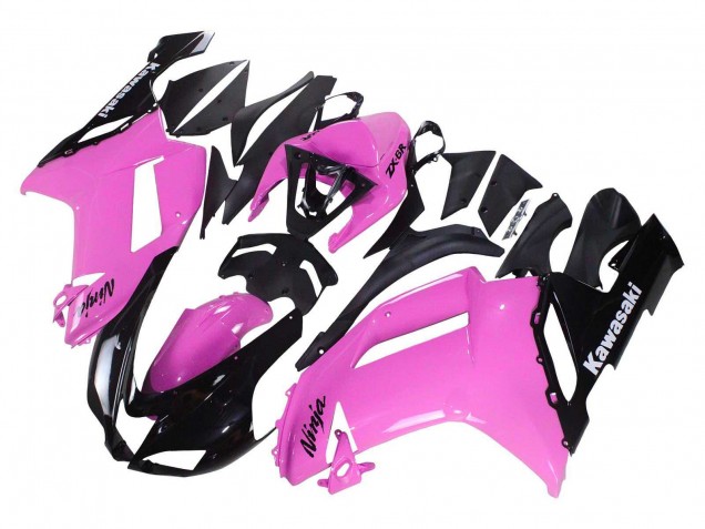 Carénages Moto Kawasaki ZX6R 2007-2008 - Noir Rose Ninja