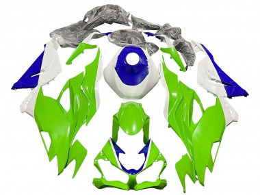 Carénages Moto Kawasaki ZX6R 2019-2022 - Blanc Bleu Vert