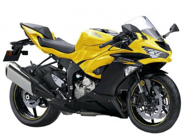 Carénages Moto Kawasaki ZX6R 2019-2022 - Jaune Noir Mat
