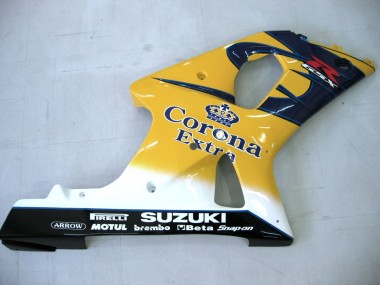 Carénages Moto Suzuki GSXR1000 2000-2002 - Jaune Bleu Foncé Blanc Motul Corona