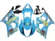 Carénages Moto Suzuki GSXR 1000 2003-2004 - Bleu Clair Jaune Noir Rizla Motul