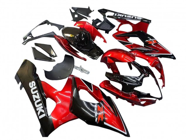 Carénages Moto Suzuki GSXR 1000 2005-2006 - Rouge Noir Brillant