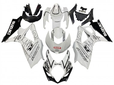 Carénages Moto Suzuki GSXR 1000 2007-2008 - Blanc Noir Alstare Corona Motul