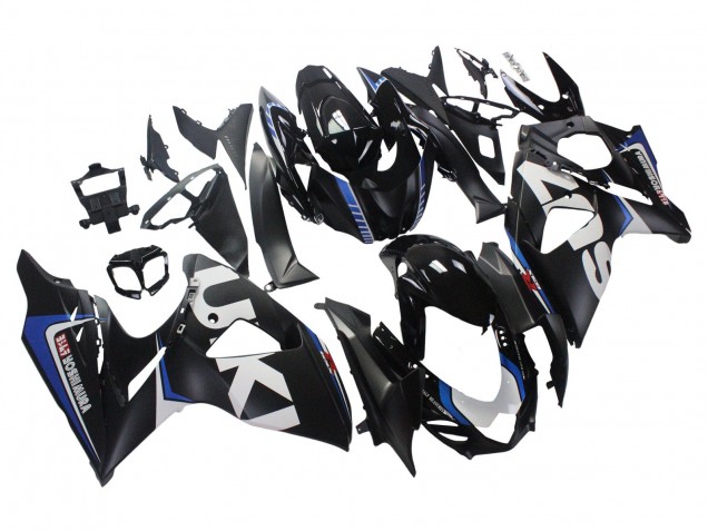 Carénages Moto Suzuki GSXR 1000 2009-2016 - Noir Mat Blanc Bleu