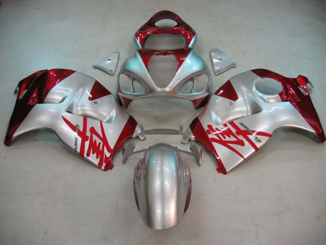 Carénages Moto Suzuki GSXR 1300 Hayabusa 1996-2007 - Argent Rouge Hayabusa