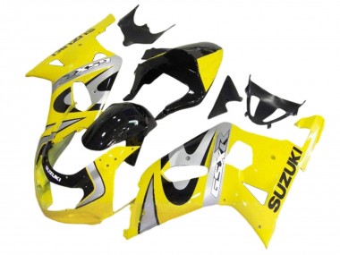 Kits Carénage Moto Suzuki GSXR 600 / GSXR 750 2001-2003 - Jaune Argent Noir Brillant