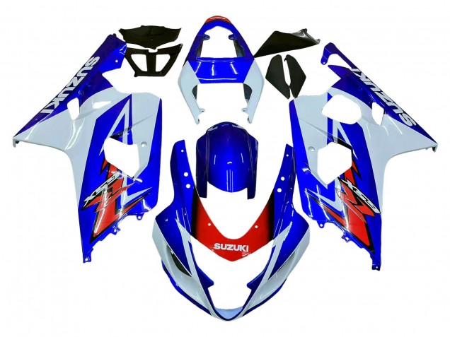 Carénage Moto Suzuki GSXR 600 / GSXR 750 2004-2005 - Blanc Bleu Rouge