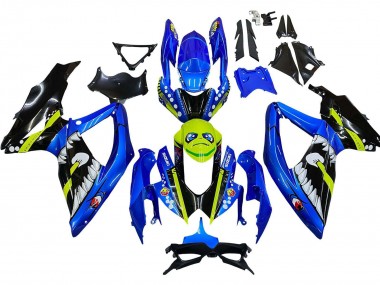 Carénages Moto Suzuki GSXR 600 / GSXR 750 2008-2010 - Bleu Fluorescent Vert Requin