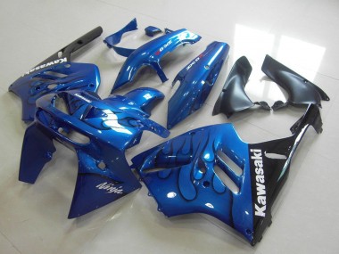 Carénage Moto Kawasaki ZX9R 1994-1997 - Bleu Noir Flamme