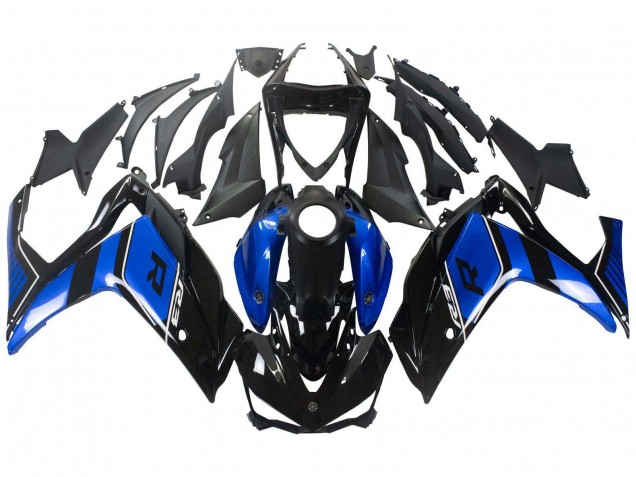 Carénage Moto Yamaha YZF R3/R25 2015-2018 - Bleu Noir Brillant
