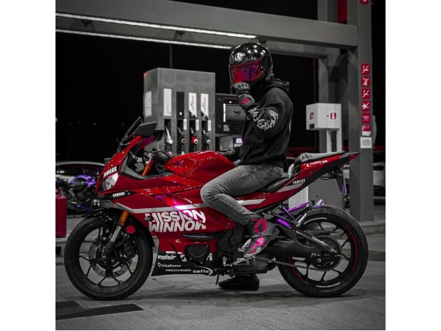 Carénages Moto Yamaha YZF R3/R25 2019-2021 - Rouge Foncé Blanc Argent Noir Valsir