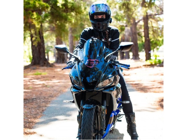 Carénages Moto Yamaha YZF R3/R25 2022-2024 - Bleu Noir Brillant