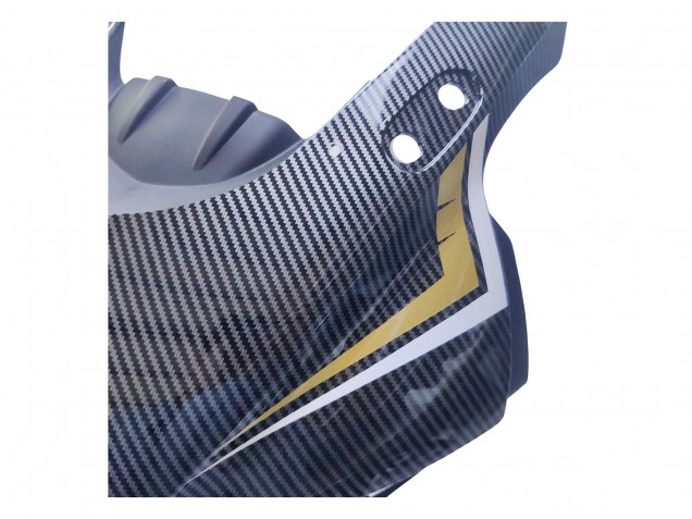 Carénages Moto Yamaha YZF R3/R25 2022-2024 - Noir Fibre de Carbone Style Or Rouge ABBOT