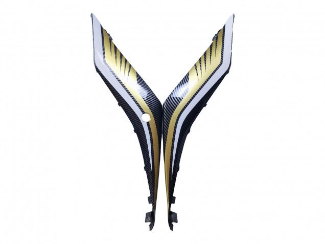 Carénages Moto Yamaha YZF R3/R25 2022-2024 - Noir Fibre de Carbone Style Or Rouge ABBOT