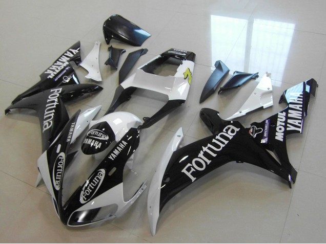 Carénages Moto Yamaha YZF R1 2002-2003 - Blanc Noir Brillant Fortuna Motul