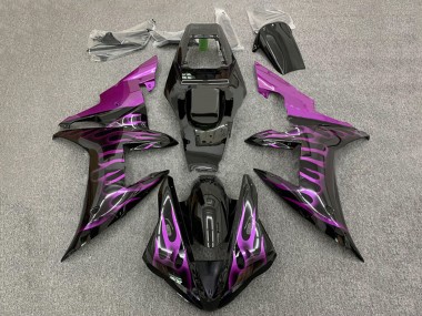 Carénages Moto Yamaha YZF 1000 R1 2002-2003 - Noir Brillant Violet Flamme